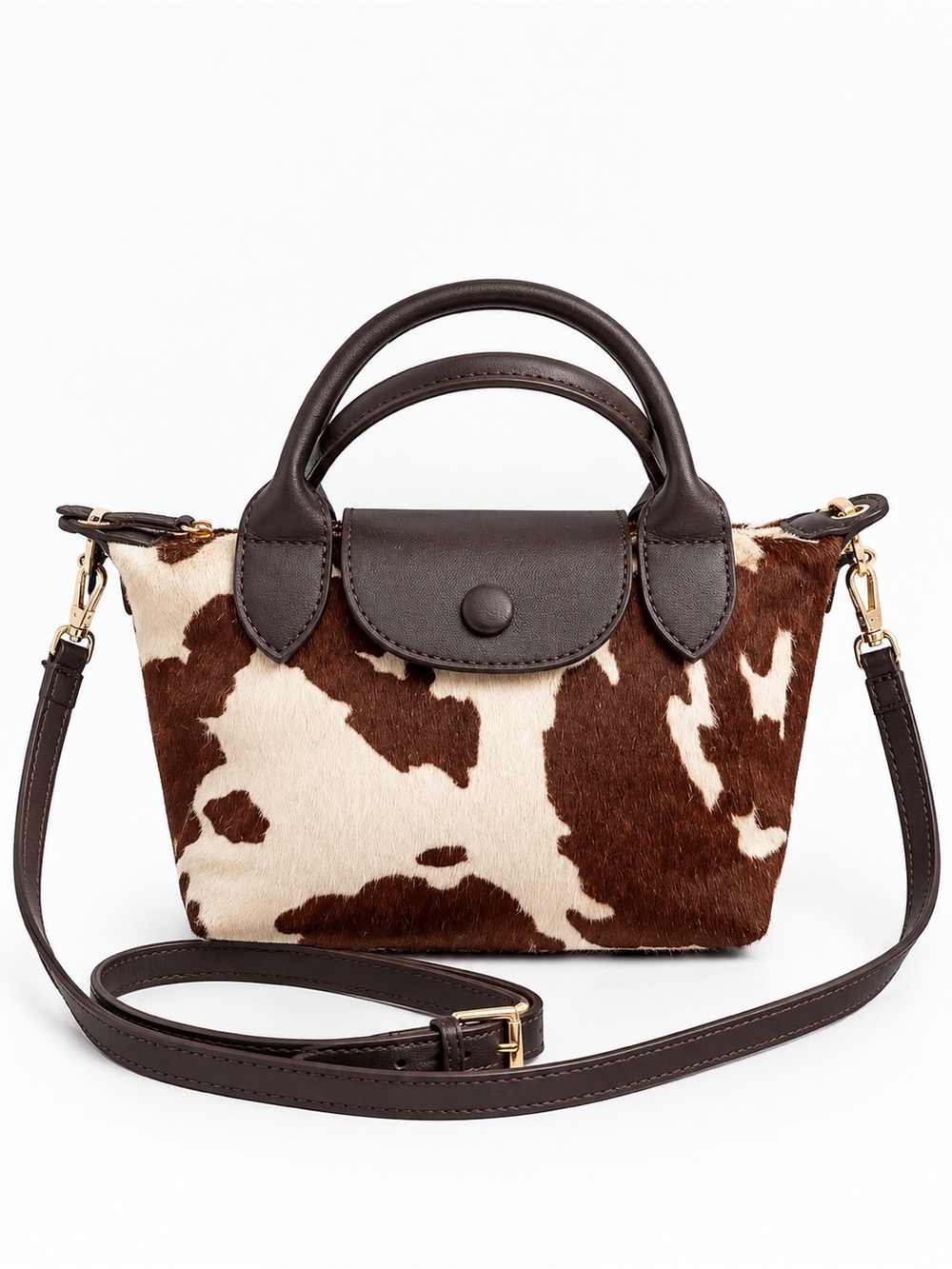 House of Harlow 1960 Cow Print Genuine Calf Handle Crossbody Bag Cowgirl NWT
